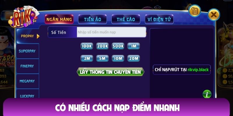 Có nhiều cách nạp điểm nhanh